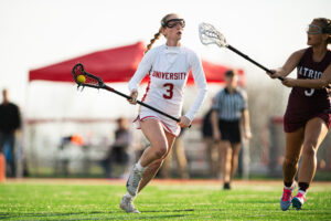 University wins battle of girls lacrosse unbeatens, downs George Washington 19-8